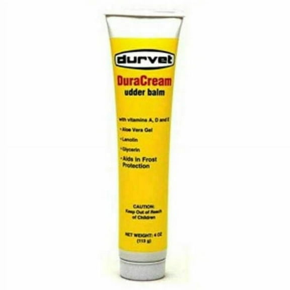 Durvet Duracream Udder Balm Tube Teats Skin for Animals 4 oz.