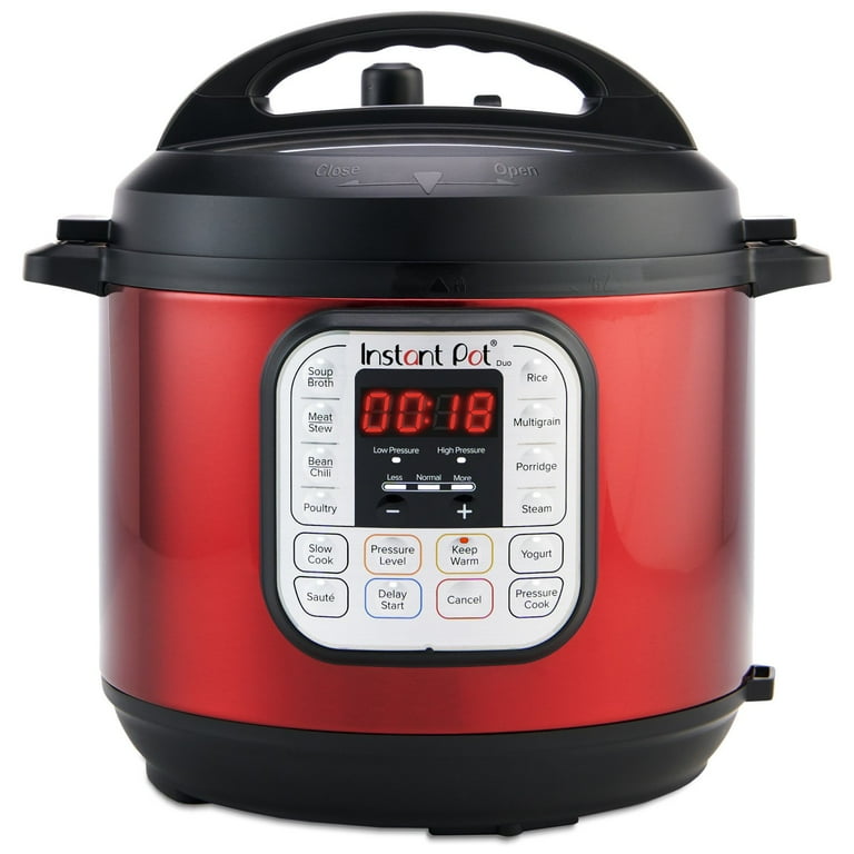 Restored Instant Pot Duo Quart MultiCooker, Red Stainless Steel