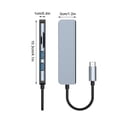thumbnail image 2 of EGNMCR Adaptateur Multi-Split de Concentrateur Réseau Type-C 5-en-1 avec 1xUSB3.0 + 2xUSB2.0 + + pour Accessoires d'Ordinateur PC Adaptateur de Concentrateur, 2 of 8
