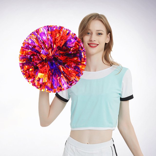 2PCS Cheerleading Handheld Colorful Flowers Sports Activities Performance Cheering Supplies Colorful Lightweight Finger Ring Buckle Design Off Party Dresses for Women Sexy Divorce Party Decorations
