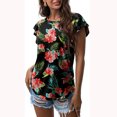 thumbnail image 2 of Camiseta divertida de manga corta con cuello redondo para mujer, camiseta estampada de manga corta con volantes OAVQHLG3B Store  lin121212, 2 of 4