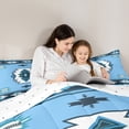 thumbnail image 5 of Manfei Retro Boho Aztec Bedding Comforter Set,bohemian Exotic Style Twin Comforter Sets,White Blue Bedding Set For Boys Kids,Luxury Bedroom Decor Reversible,2-Piece, 5 of 8