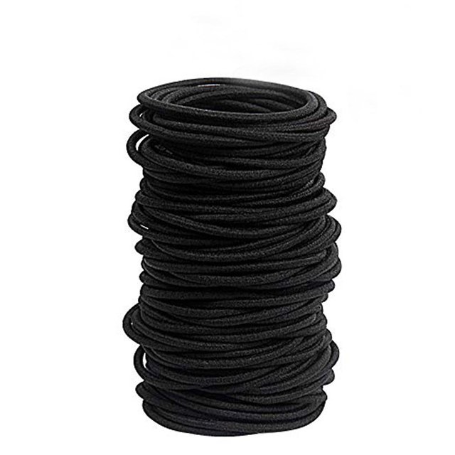 Cintas elásticas negras HUOGUO para cabello grueso y rizado, 30 unidades