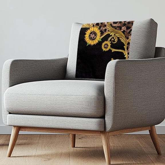 FUIALDOLG 3 Piece Sofa Armrest Cover Brown Leopard Yellow Sunflower Headrest Cover for Recliner Chair Non-slip Slip Comfortable Sofa Back Cushion Furniture Protector for Pets