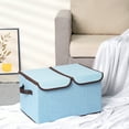 thumbnail image 5 of Unique Bargains Fabric Storage Bin Cube with Handle and Lid Collapsible Basket Blue, 5 of 7