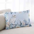 thumbnail image 2 of Waterproof Outdoor Throw Pillows with Inserts 12"x20" Set of 2,Christmas Blue Decorative Pillowcases for Couch Bedroom,Winter Owl Snowy Eucalyptus Leaves Poinsettia Pillow Covers for Sofa Living Room, 2 of 8