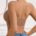 thumbnail image 5 of WTOBBY Women's Wireless Front Closure Strapless Bra with Push-Up Design, Bandeau Style for Comfort, Seamless Look under Clothing, Ideal for Off-Shoulder Tops,Light Brown 34, 5 of 7