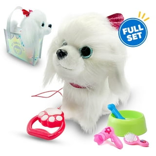 TUMAMA Remote Control Electronic Plush Puppy Dog Toy, Fun Interactive  Toys,Walks,Barks,Shake Tail,Dress Up Realistic Stuffed Animal Dog, Gift for