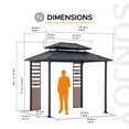 thumbnail image 3 of Sunjoy 7 x 9 ft. Grill Gazebo, 2-Tier Hardtop Gazebo Pergola with Ceiling Hooks and Storage Shelves, Matte Black, 3 of 9