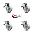 thumbnail image 2 of 6 Inch Semi Steel Caster Set with Roller Bearings and Total Lock Brakes SCC, 2 of 2