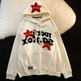 thumbnail image 4 of Suéter con capucha estilo retro perezoso americano con diseño de estrella Y2K, sudadera con capucha holgada informal que combina con todo para hombres y mujeres, 4 of 5