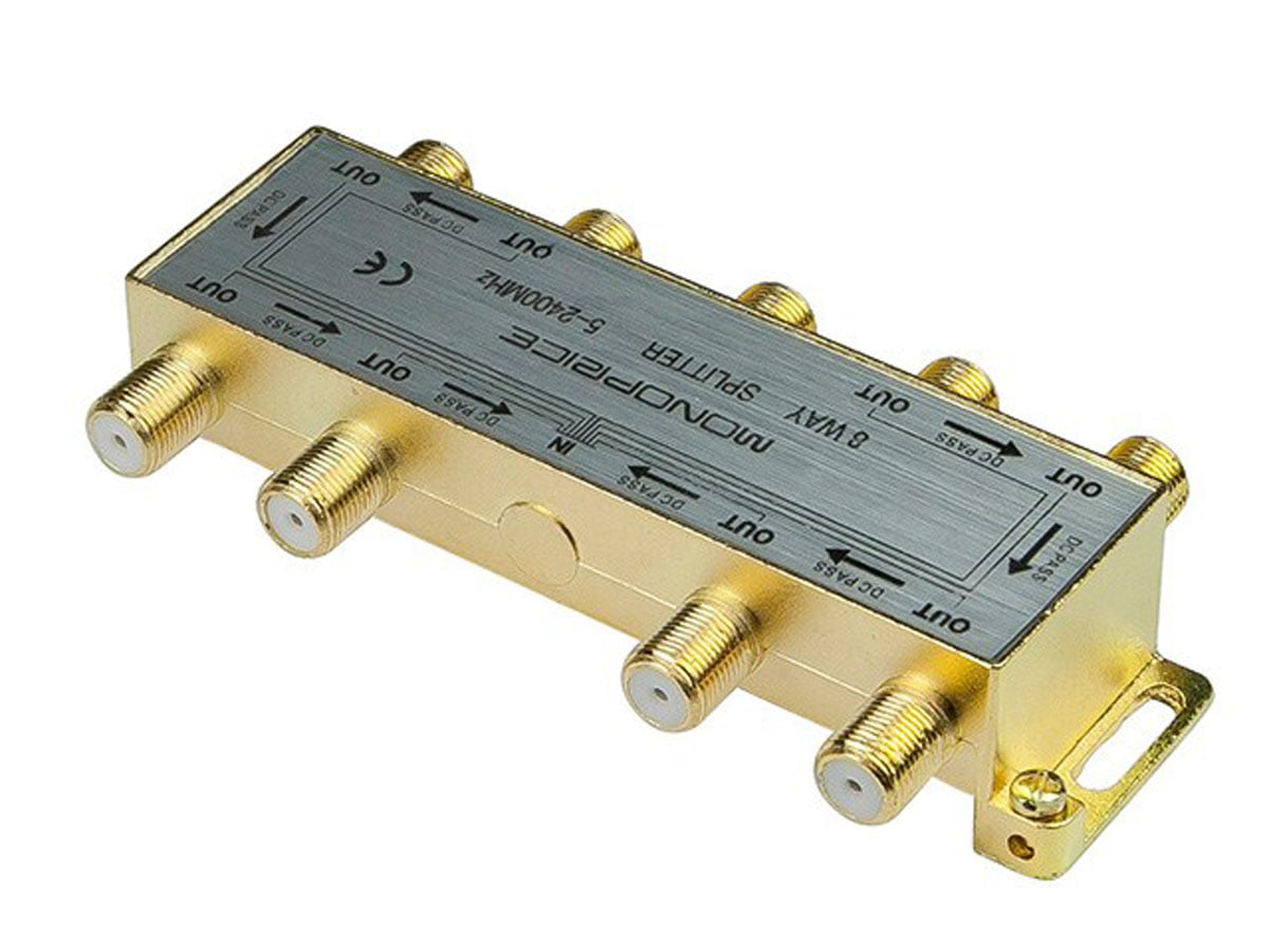 Satellite ANTOP Digital Antenna Splitter 2GHz- 5-2050MHz Compatible with HD TV 3 Way Coaxial Cable Splitter Antenna Gold Plated Connector 
