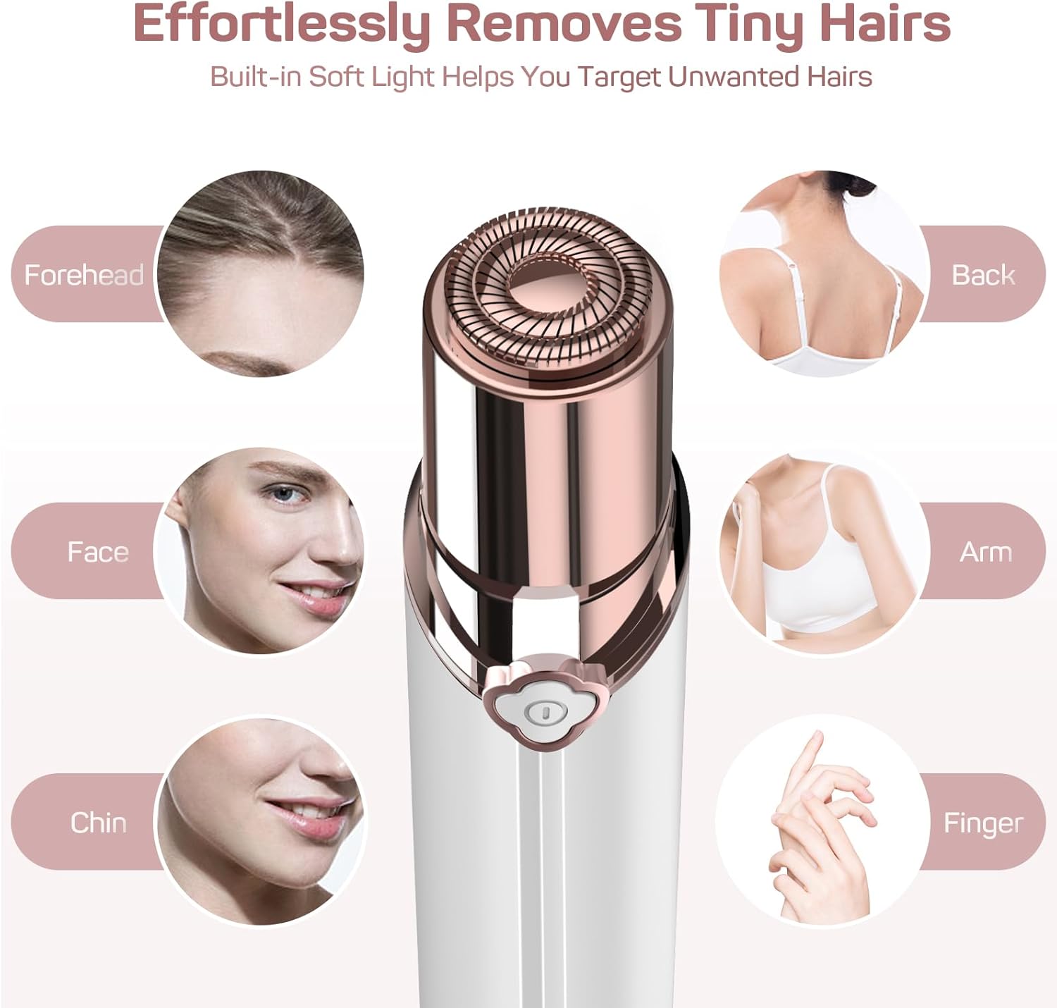 Facial Hair Remover for Women's Face Chin Lip Mustache Neck Armpit Peach Fuzz, SEIHAI Electric Painless Hair Removal Device