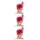 thumbnail image 2 of Qarigey Tocado de boda con flores para el pelo, mano de obra fina, exquisito adorno europeo, colgante de cabeza multiusos, púrpura-rojo Type1 NO1, 2 of 6