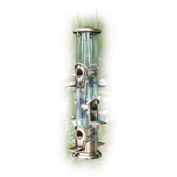 Brushed Copper 6 Port Seed Feeder