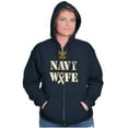 thumbnail image 4 of US Navy Wife Military Support Ribbon Women Plus Size Zipper Hoodie Brisco Brands 2X, 4 of 5