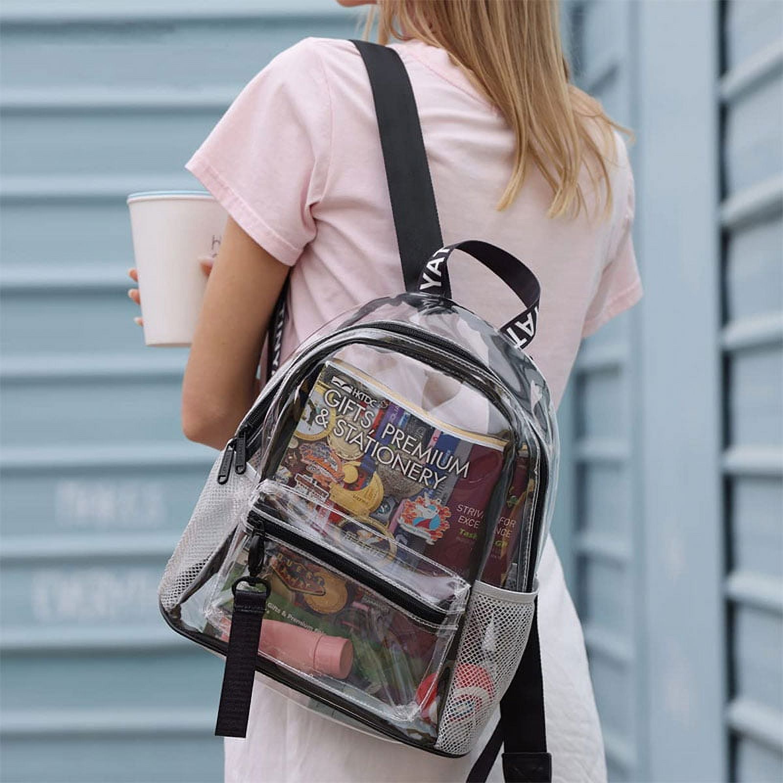Clear backpack women's discount