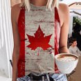 thumbnail image 2 of Womens Canada Day Tank Top Sleeveless Summer Shirt Tops Round Neck Patriotic Maple Leaf Tops Basic, 2 of 4