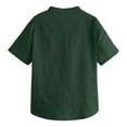thumbnail image 2 of CHOK Boys Button Up Henley Short Sleeve Linen Cotton Tops with Pocket, 2 of 3