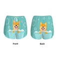 thumbnail image 3 of Yiaed Dogs Loves Bath Print Women's Running Shorts with Liner 3 Zipper Pockets Elastic Workout Athletic Gym Yoga Shorts-X-Large, 3 of 7