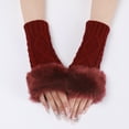 thumbnail image 5 of GZEFJRQM Winter Gloves Knitted Fingerless Gloves for Women Cold Weather Warm Gloves Windproof Elastic Thermal Texting Gloves with Fur Guantes Christmas Gifts, 5 of 5