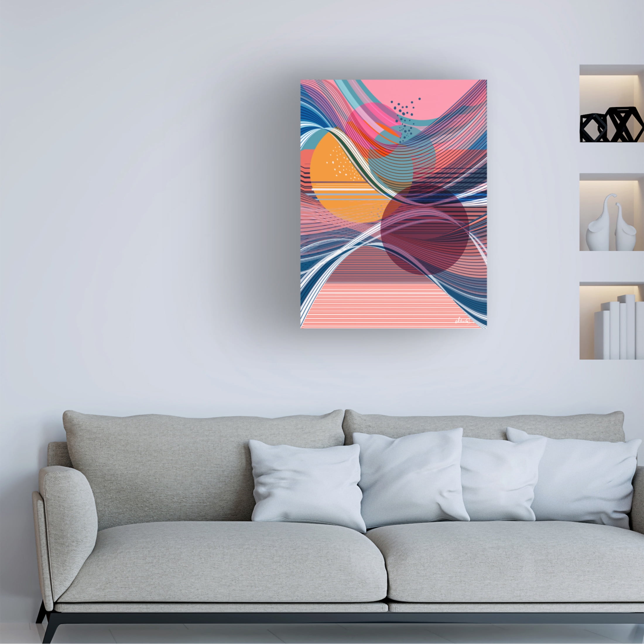 Canvas Wall Art - Ishita Banerjee 'Ephemeral Waves' Wall Art for Living Room, Bedroom, or Office Décor by Trademark Fine Art - 24 x 32 Inches
