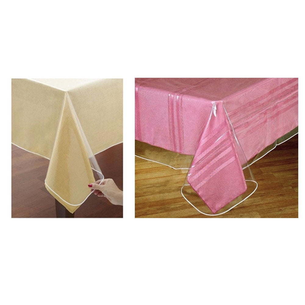 Home Essentials Clear Vinyl Tablecloth Protector Square 54 X 54