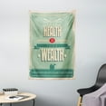 thumbnail image 1 of Fitness Tapestry, Your Health is Your Wealth Vintage Poster Design Inspirational, Wall Hanging for Bedroom Living Room Dorm Decor, 40W X 60L Inches, Pale Green Pale Orange Tan, by Ambesonne, 1 of 2