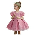 thumbnail image 2 of WOYY Toddler Girls Short Sleeve Bow Embroidery Evening Dress Party Pageant Gown, Sizes 6M-5T, 2 of 5