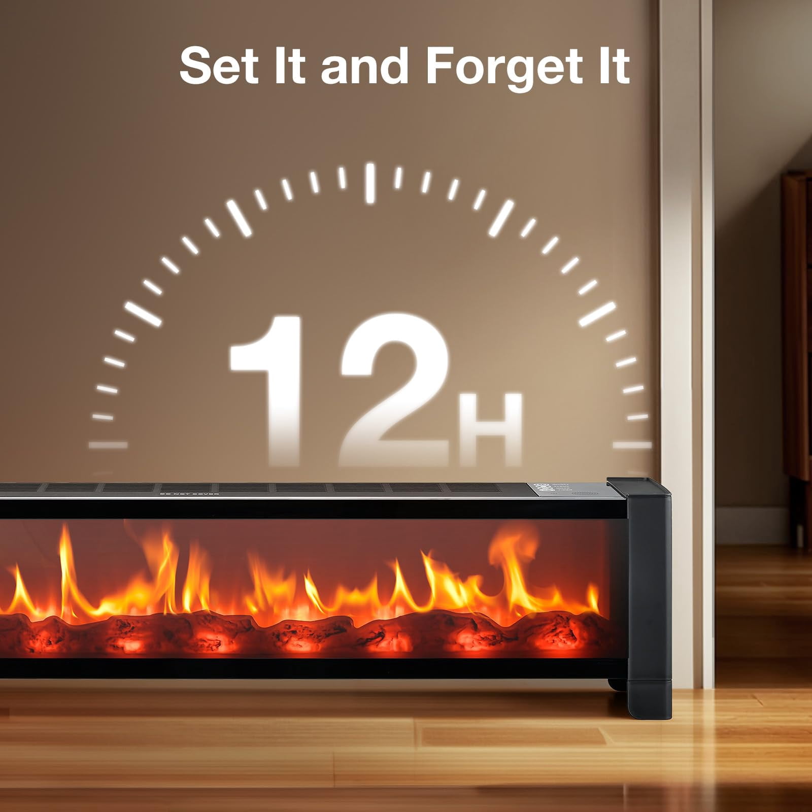 Airo Comfort 33-Inch 1500W Electric Baseboard Heater with Remote and Adjustable Thermostat