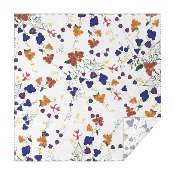 Pioneer Flower Floral Print Pattern Square Tablecloth,Waterproof Square Table Cover,Wipeable Spillproof Washable Table Cover for Home Kitchen Party Decor 42"X42"(107x107cm)