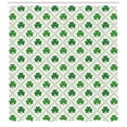 thumbnail image 3 of Ambesonne Irish Shower Curtain, 4 Leaf Shamrock Dots, 69"Wx70"L, White Green, 3 of 3