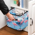 thumbnail image 5 of Flamingo Large Capacity Foldable Storage Container Basket with Handle, 10.8"x10.5"x10.6" Storage Box Bin, 5 of 6