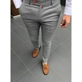 thumbnail image 4 of Men's Solid Color Casual Tappered Formal Pants, 4 of 8