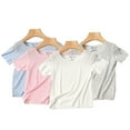 thumbnail image 1 of KYAIGUO T-Shirts à Manches Courtes pour Garçons Filles 1-14T Col Rond Coton Bio T-Shirts Unis pour Tout-Petits, 1 of 9