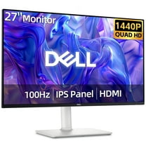 Dell 27-inch QHD (2560 x 1440) 100Hz IPS Monitor with TÜV Eye Comfort, AMD FreeSync, Dual 5W Speakers, Height/Tilt/Swivel/Pivot Stand, HDMI/DisplayPort, Ash White