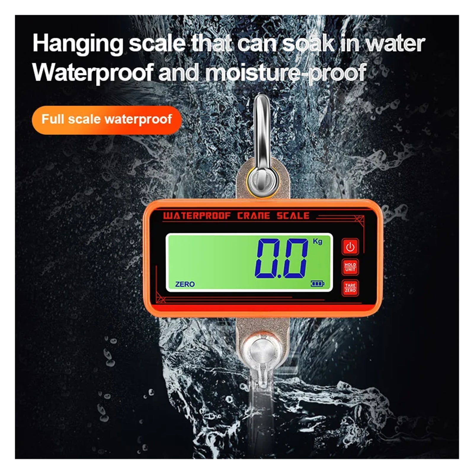 Waterproof Crane Scale 1500kg/500kg Digital LCD Hanging Scales 65ft Wireless Control Heavy Duty Industrial Hook Weight Tools ,Precise & Responsive