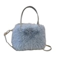 thumbnail image 1 of Bolso de mano de felpa para mujer, bolso bandolera suave y portátil para ir al trabajo o de vacaciones. Azul, 1 of 8