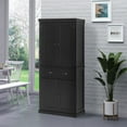 thumbnail image 2 of HOMCOM Kitchen Pantry Storage Cabinet, Tall Pantry with Drawer Black, 2 of 10