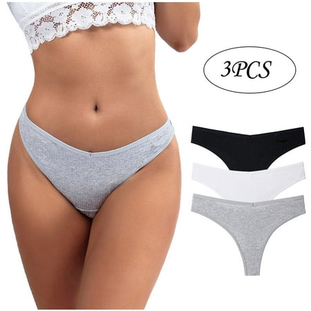 Underwear clearance under $3.00 Bras For Couples Kinky 3Pcs Women S Thong G-String Cotton Thongs Women S Panties Sexy V Waist Female Underpants Pantys Lingerie