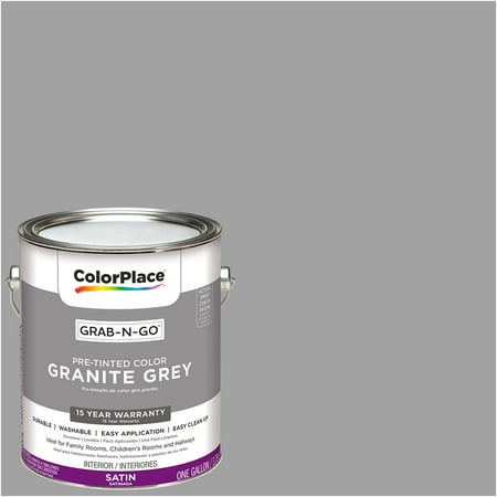 colorplace pre mixed ready to use interior paint satin finish granite grey 1 gallon colorplace pre mixed ready to use interior paint satin finish granite grey 1 gallon