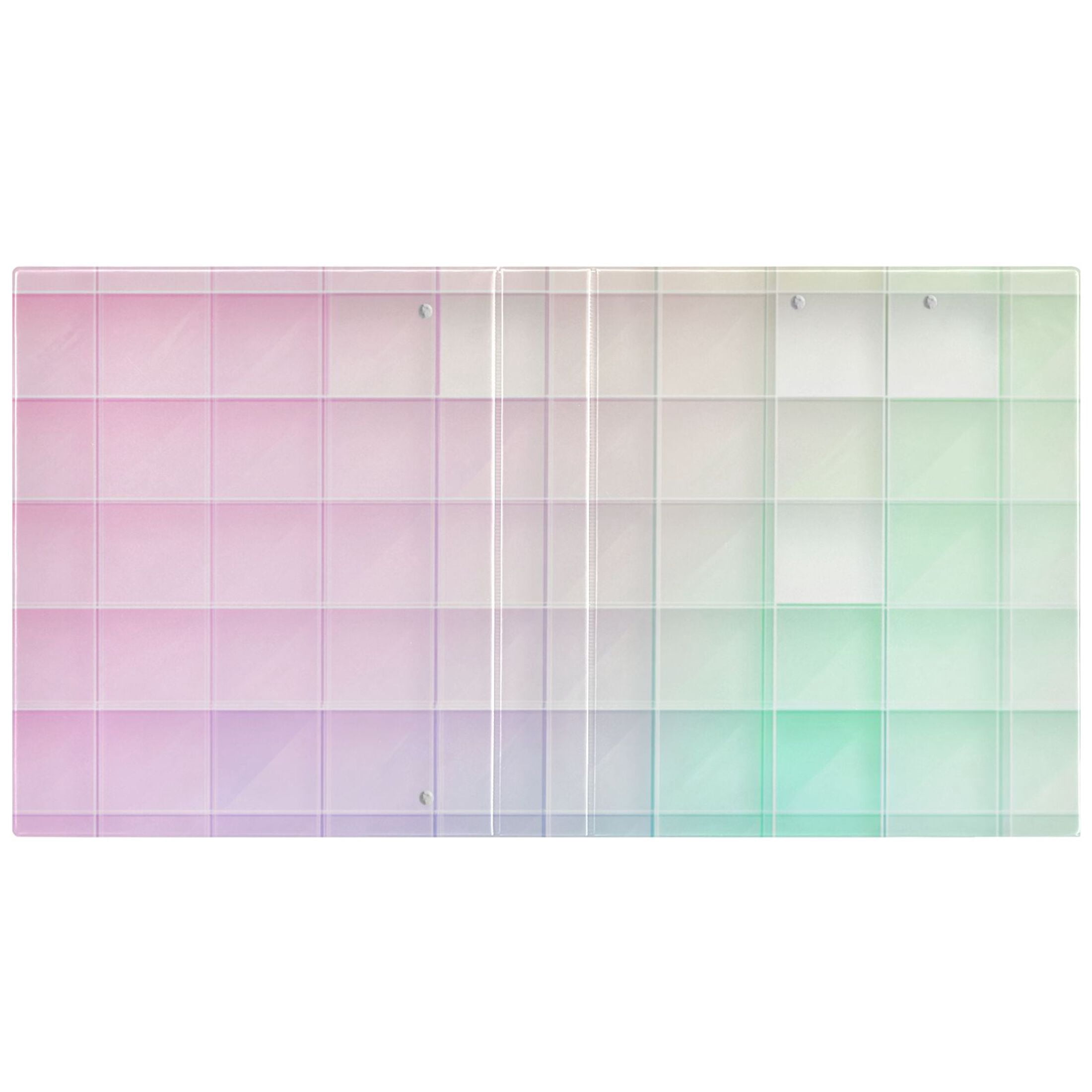 Rainbow Grid 3 Ring Binders 1.5 inch Hardcover File Folders with Interior Pockets A4 Size Organizer for School Office Hospital
