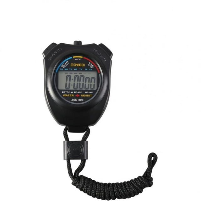 Cronómetro deportivo digital con silbato de acero inoxidable, gran pantalla LCD adecuada para fútbol, baloncesto, carrera, natación, fitness y más.