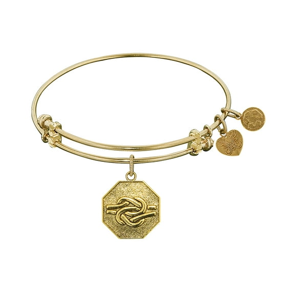 Stipple Finish Brass Sailor's Knot Bangle Bracelet, 7.25