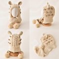 thumbnail image 4 of Winter Toddlers Scarf Hat for Boys Girls Integrated Warm Neck Scarves Beanie Cute Cartoon Baby Ear Protections Caps Yellow, 4 of 4