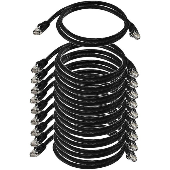 iMBAPrice IMBA-CAT5-07BK-10PK Cat5e Network Ethernet Patch Cable (10 Pack), 7-Feet, Black