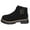 Black, variant on Womens Platform Ankle Boots Trendy Suede Lug Sole Chunky Heel Zipper Chelsea Booties Winter Fall Short Dressy Booties