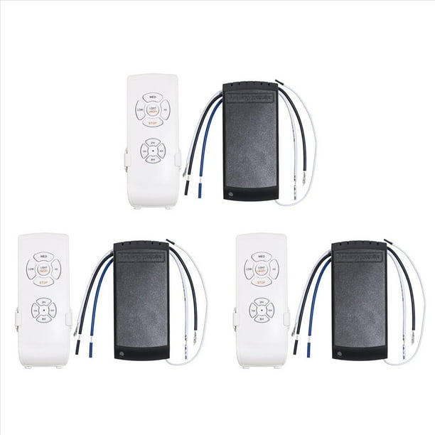 3X Kit de Control Remoto de Lámpara de Ventilador de Techo Universal, Interruptor de Control de Sincronización del Receptor del Transmisor de Velocidad del Viento Ajustado 110V
