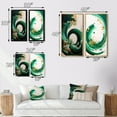 thumbnail image 4 of Designart "Emerald and Gold Wave Abstraction IV" Abstract Spirals Framed Wall Art Set Of 2 - Green Abstract Framed Wall Art Set Of 2, 4 of 7