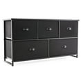 thumbnail image 2 of Kadyn Wide Chest of Drawers Dresser for Bedroom, 5 Drawers Dresser Storage Tower with 5 Foldable Cloth Storage Cubes, Black, 2 of 8